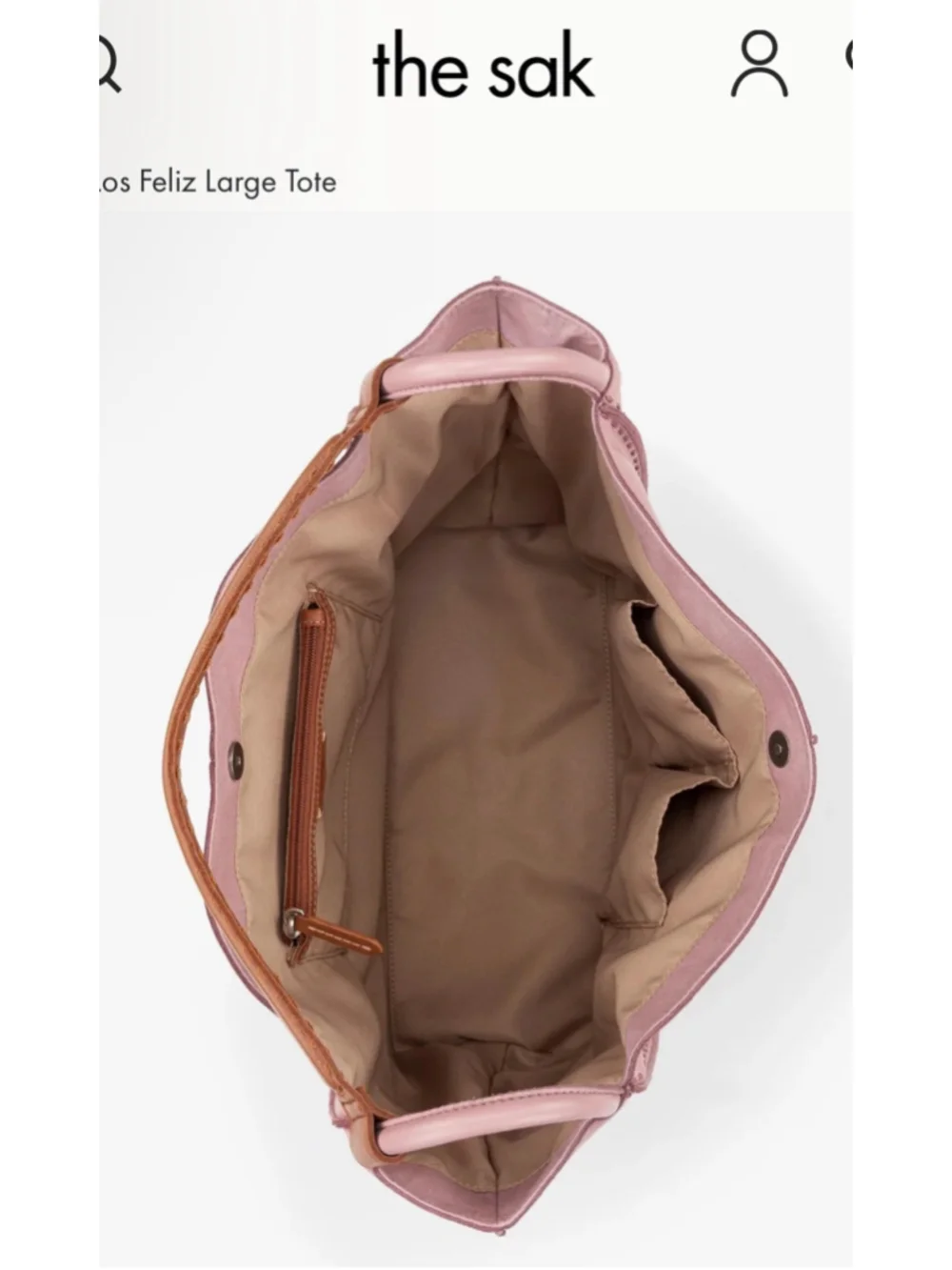The Sak Los Feliz Leather Tote Bag Pink Rosewood Vintage Finish NWT